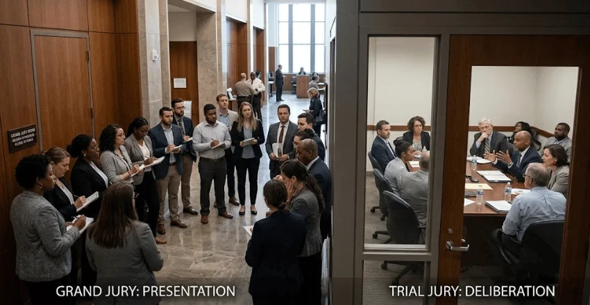 Grand jury and trial jury are not the same job